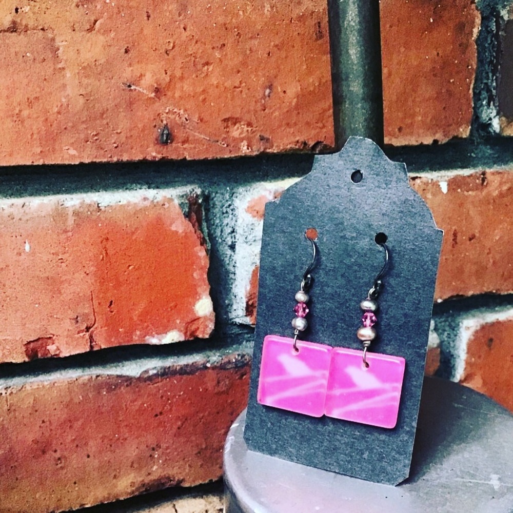 Pink Bird Earrings